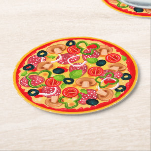 Pizza Round Paper Coaster