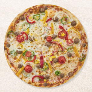Pizza Round Paper Coaster
