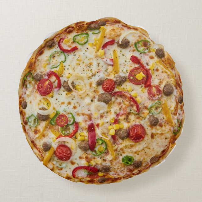 Pizza Round Pillow (Back)