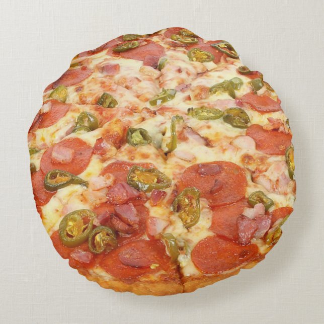 Pizza Round Pillow (Back)