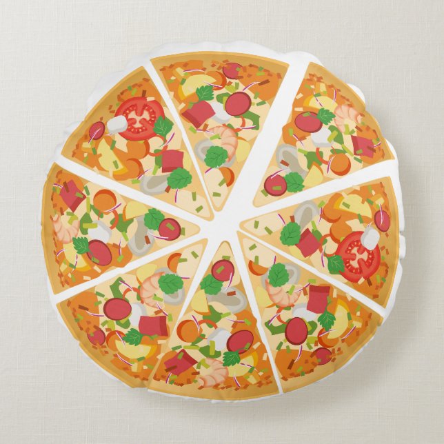 pizza round pillow (Front)