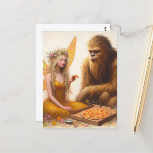 Pizza Sasquatch and the Fairy Postcard
