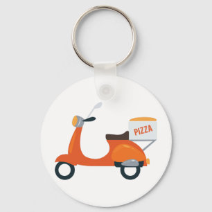 Pizza Scooter Keychain