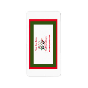 Pizza service,red green ,personalized  label
