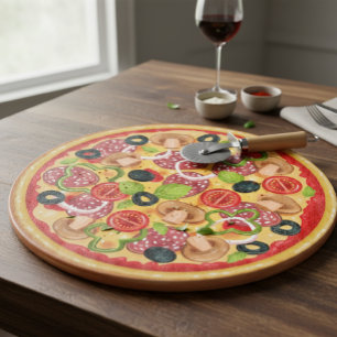 Pizza-shaped cutting board