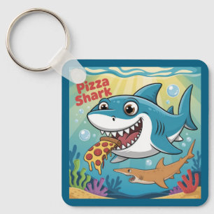 Pizza shark keychain