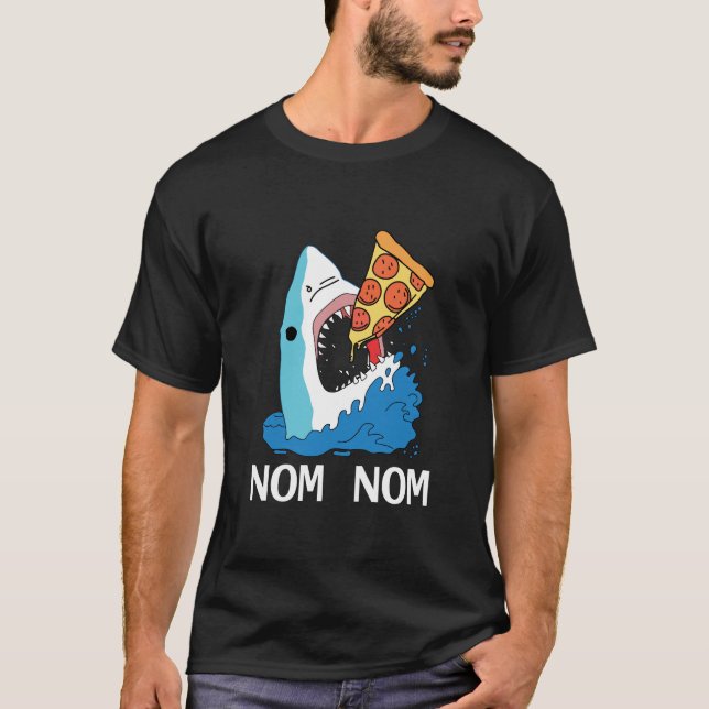 Pizza Shark Pizzaholic Foodie T-Shirt (Front)