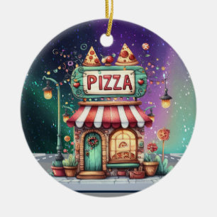 PIZZA Shop  Ceramic Ornament