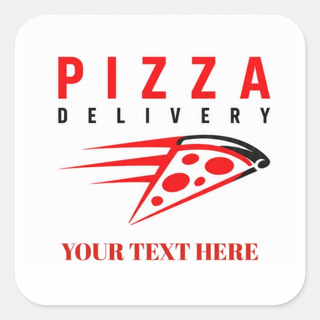 🍕 Pizza Shop Delivery Staff Uniform Crew 🍕 Square Sticker (Front)