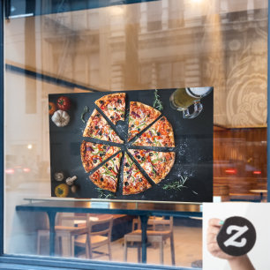 Pizza Shop Italian Homemade Cheese Crust  Window Cling