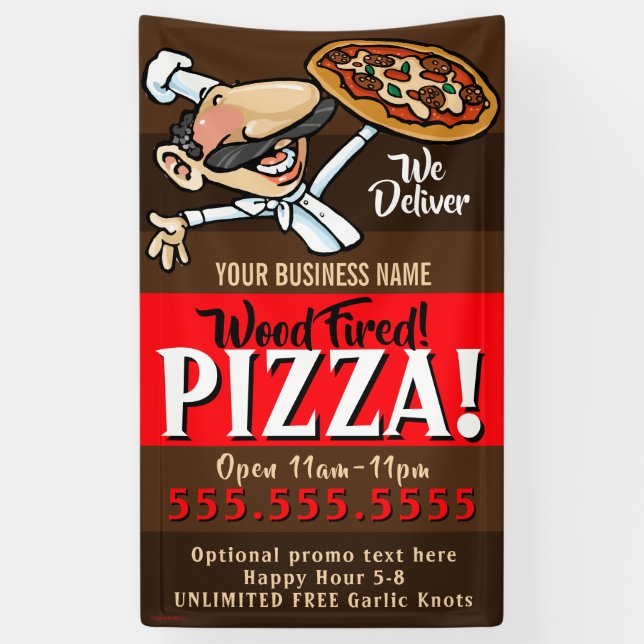 Pizza Shop Italian Promotional Banner Customizable (Vertical)