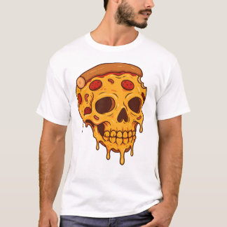 Pizza Skull T-Shirt - Funny Foodie Skeleton Tee