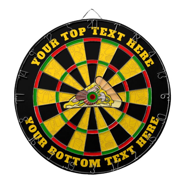 Pizza Slice Dartboard with Custom Text (Front)