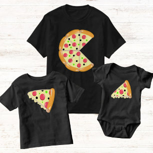 Pizza Slice Father's Day Baby Black T-Shirt