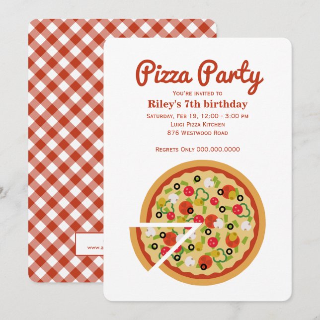 Pizza Slice Invitation (Front/Back)