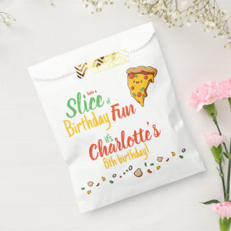 Pizza, Slice of Birthday fun, kawaii Favour Bag