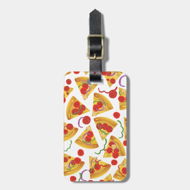 Pizza Slice Pattern Luggage Tag (Front Vertical)