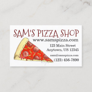 Pizza Slice Pepperoni Cheese Pizzeria Food Foodie Business Card