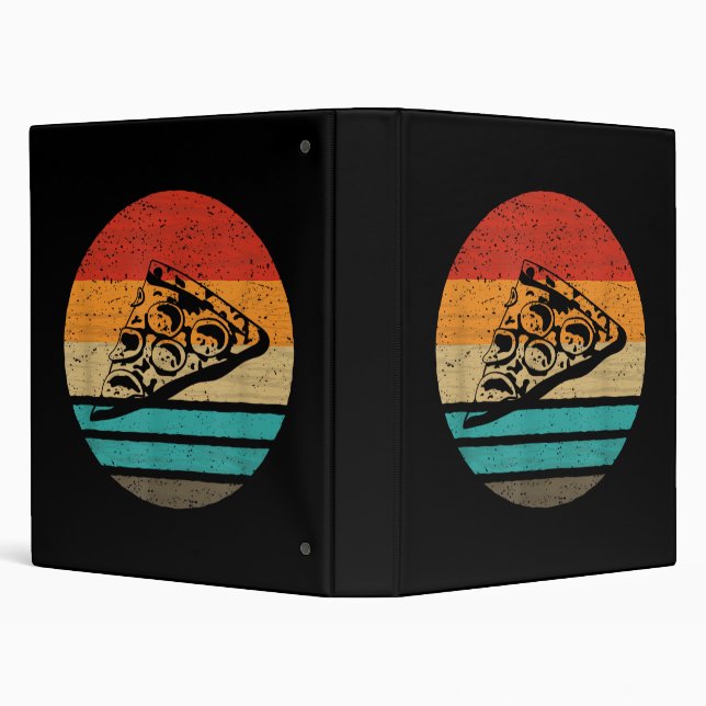 Pizza Slice Retro Style Vintage Binder (Background)