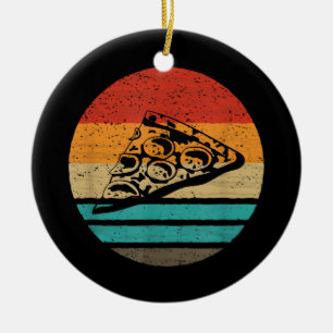 Pizza Slice Retro Style Vintage Ceramic Ornament