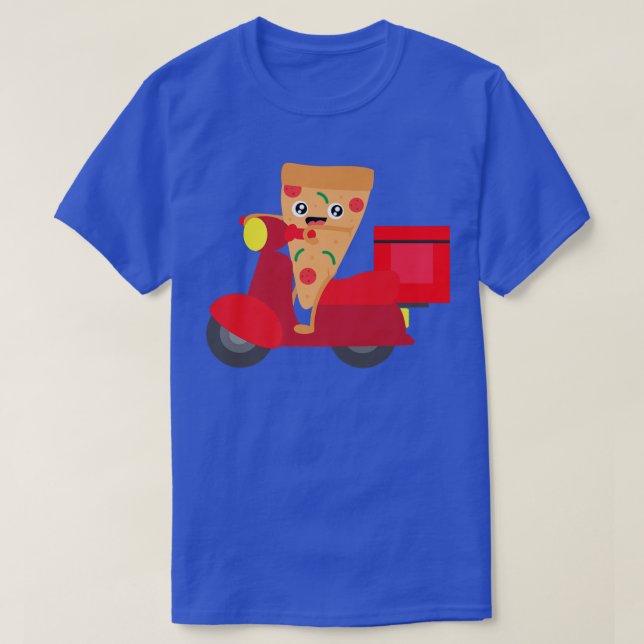 Pizza Slice Scooter Pizza Deliveryman Gift  T-Shirt (Design Front)