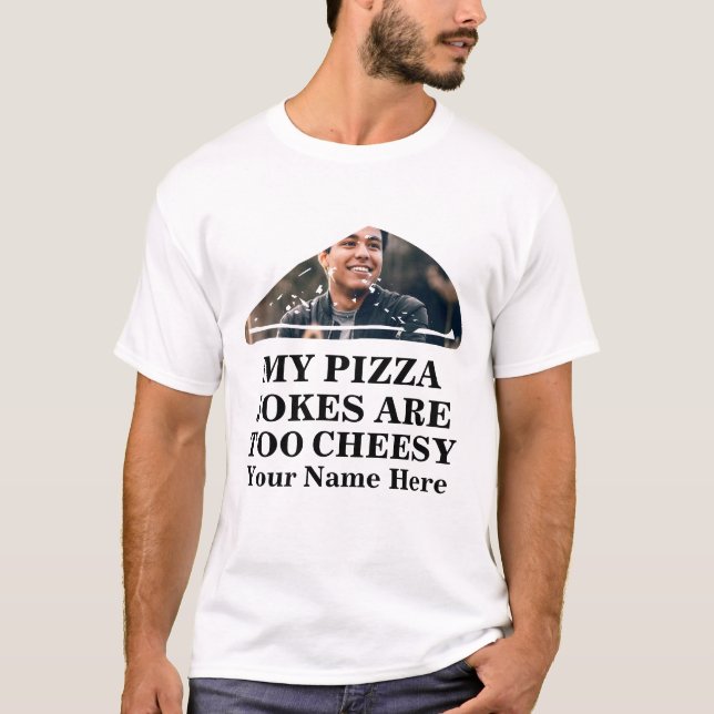 Pizza slice shaped photo funny fathers day T-Shirt (Front)