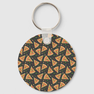 Pizza slices background keychain