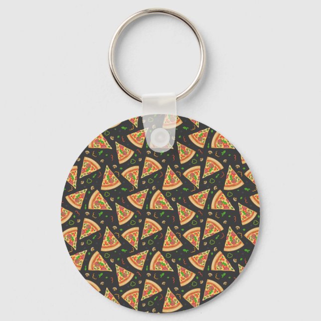 Pizza slices background keychain (Front)