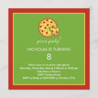 Pizza Slices - Birthday Party Invitation