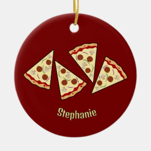 Pizza Slices Design  Ceramic Ornament