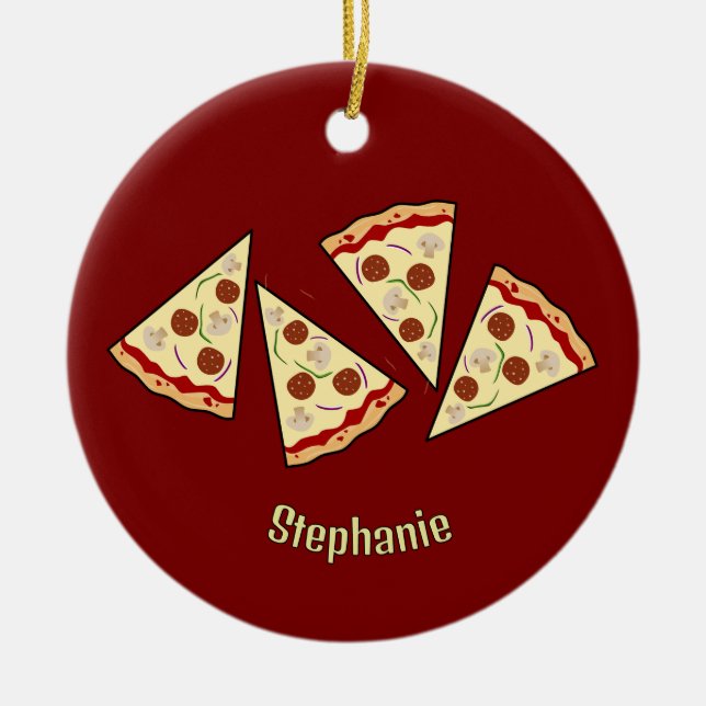 Pizza Slices Design  Ceramic Ornament (Front)