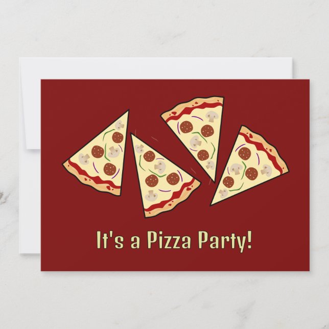 Pizza Slices Design invitation (Front)