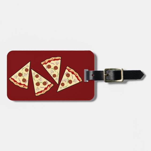 Pizza Slices Design Luggage Tag (Front Horizontal)