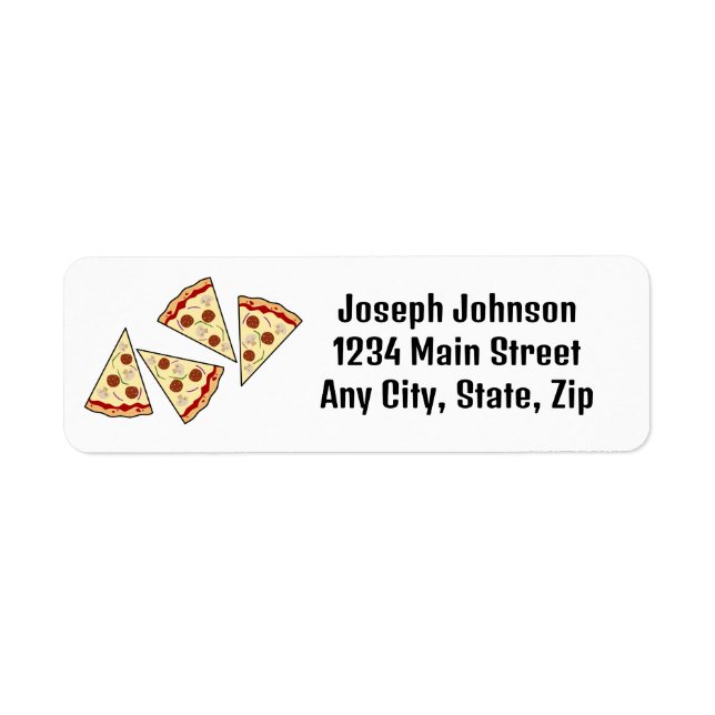 Pizza Slices Design Return Address Label (Front)