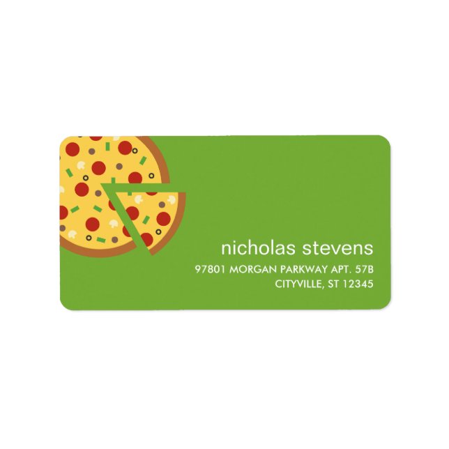 Pizza Slices Étiquettes de adresse (Devant)