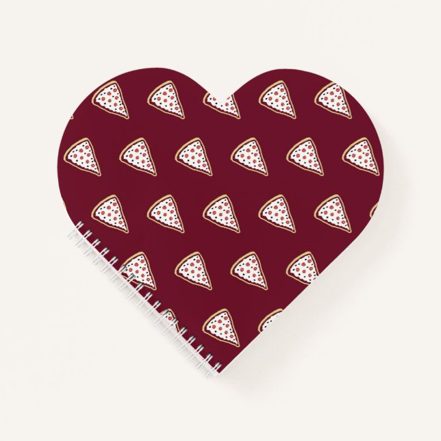 Pizza Slices Heart Notebook (Tomato Red) (Front)