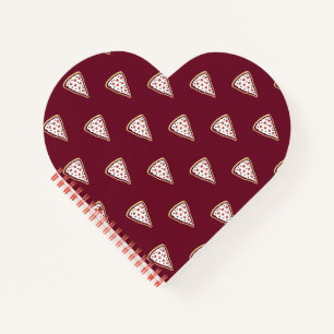 Pizza Slices Heart Notebook (Tomato Red)