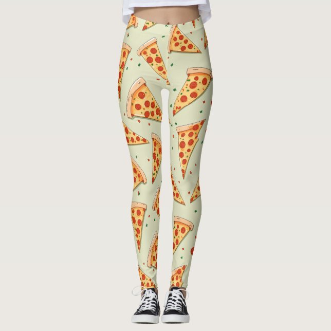 Pizza Slices Pattern Leggings (Front)