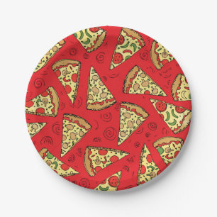 Pizza Slices Pattern Paper Plate