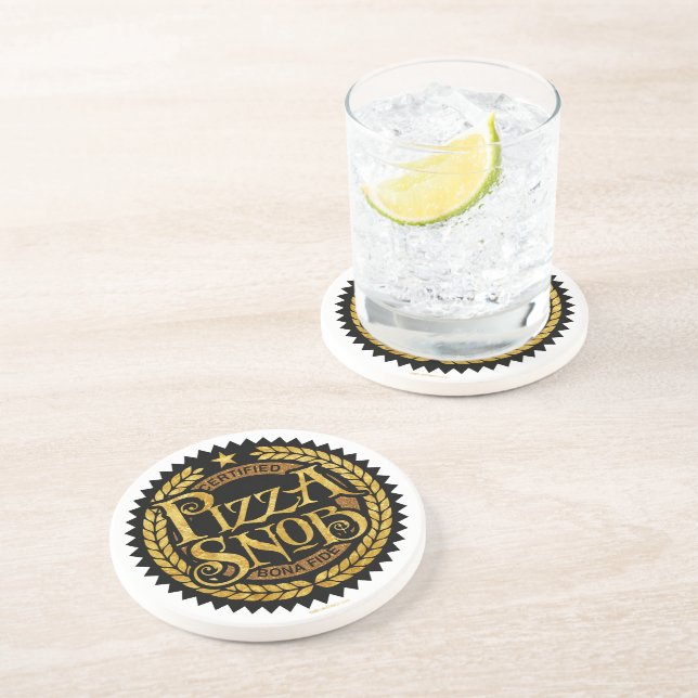 Pizza Snob - funny pizza lover Coaster (Side)