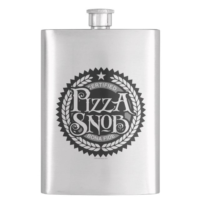 Pizza Snob - funny pizza lover Hip Flask (Front)