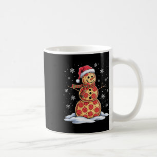 Pizza Snowman - Santa Hat - Christmas Pizza Party Coffee Mug