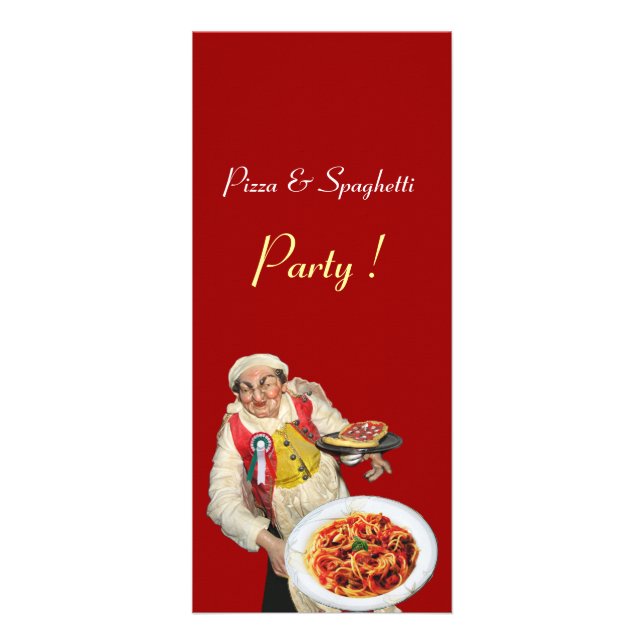 PIZZA & SPAGHETTI PARTY ITALIAN KITCHEN,RESTAURANT RACK CARD (Front)