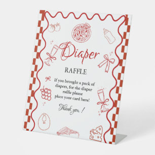 Pizza Special Deliv Diaper raffle baby shower sign