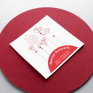 Pizza Special Delivery Baby Shower Napkin
