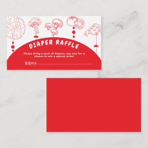 Pizza Special Delivery Diaper Raffle Baby Shower Enclosure Card