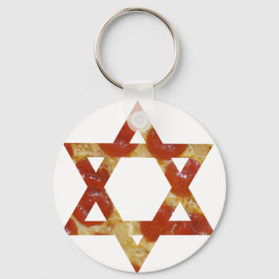 pizza star of david keychain