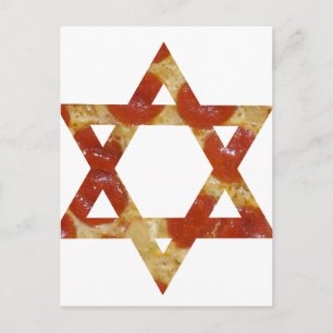 pizza star of david postcard