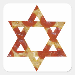 pizza star of david square sticker