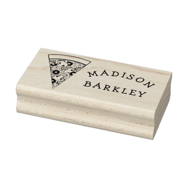 Pizza Supreme Combo Cute Kids Food Name Rubber Stamp (Stamp)